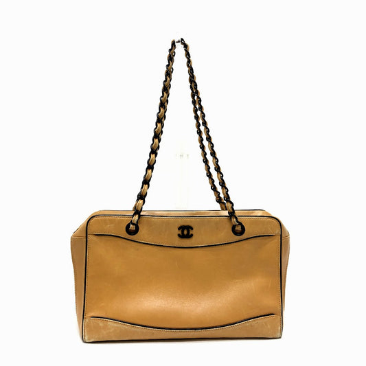 CHANEL Shoulder Bag Calf leather Brown COCO Mark Women