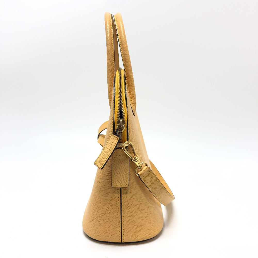CELINE Shoulder Bag leather Yellow beige type Bowling 2WAY Shoulder Crossbody Bag Women