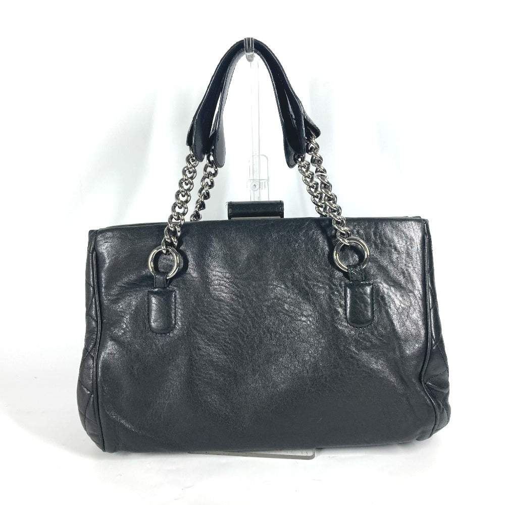 CHANEL Shoulder Bag Calf leather black shoulder bag CC COCO Mark Women
