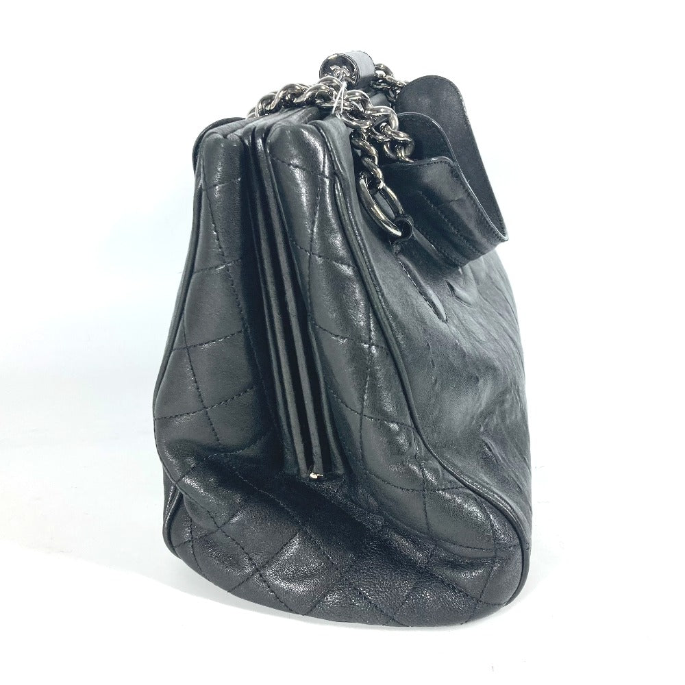 CHANEL Shoulder Bag Calf leather black shoulder bag CC COCO Mark Women