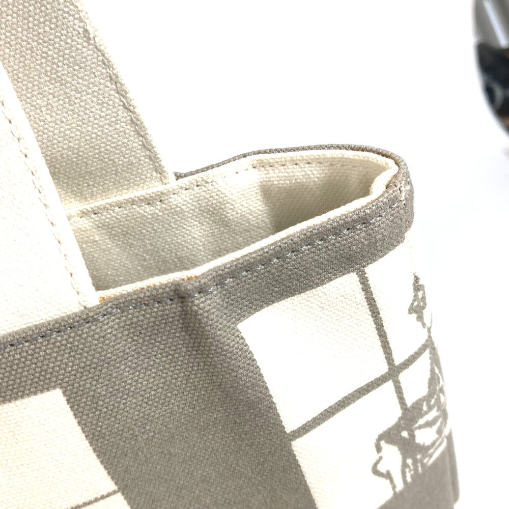 CHANEL Shoulder Bag canvas gray Shoulder Window line
