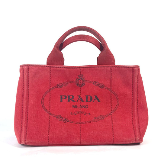 PRADA Tote Bag canvas Red With logo Canapa CANAPA MINI Women