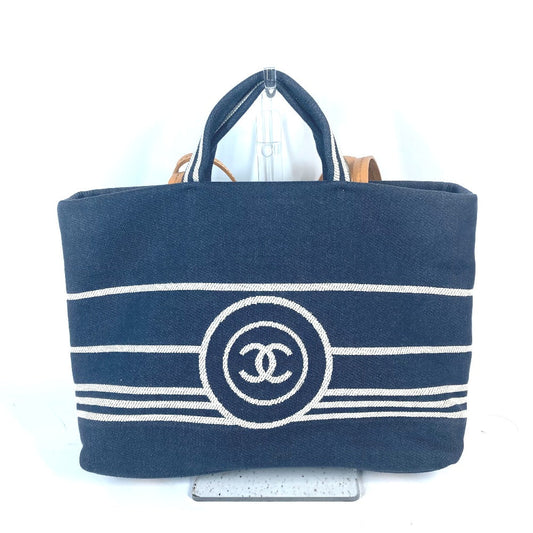 CHANEL Shoulder Bag A92240 Denim, Leather blue denim CC COCO Mark Women