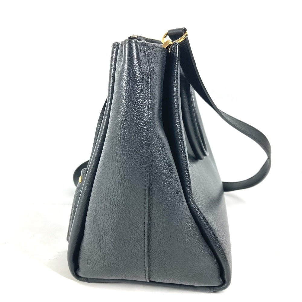 LOUIS VUITTON Shoulder Bag leather black With tassel Rock meat