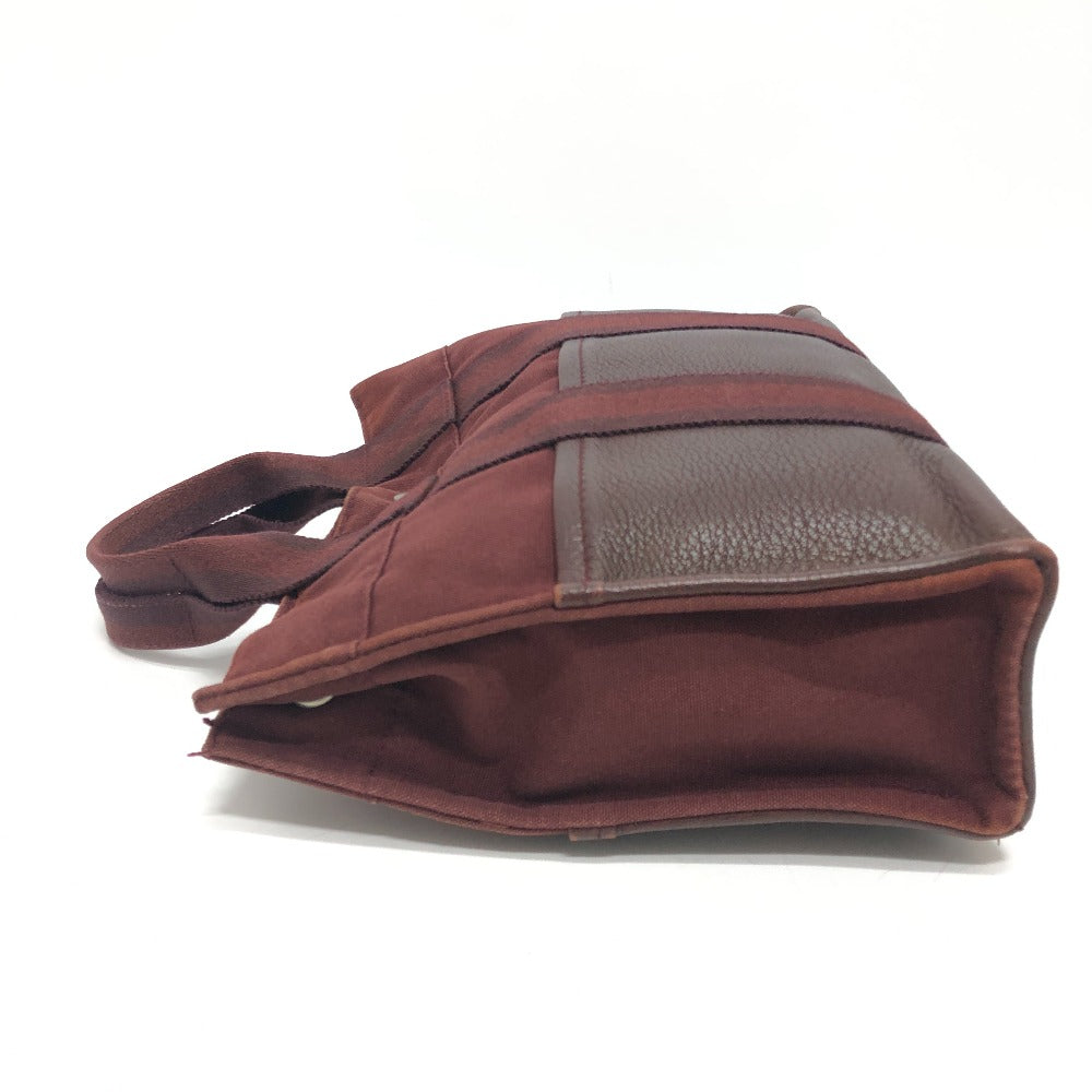 HERMES Handbag Leather / canvas Wine red type Half leather Fool ToePM Women