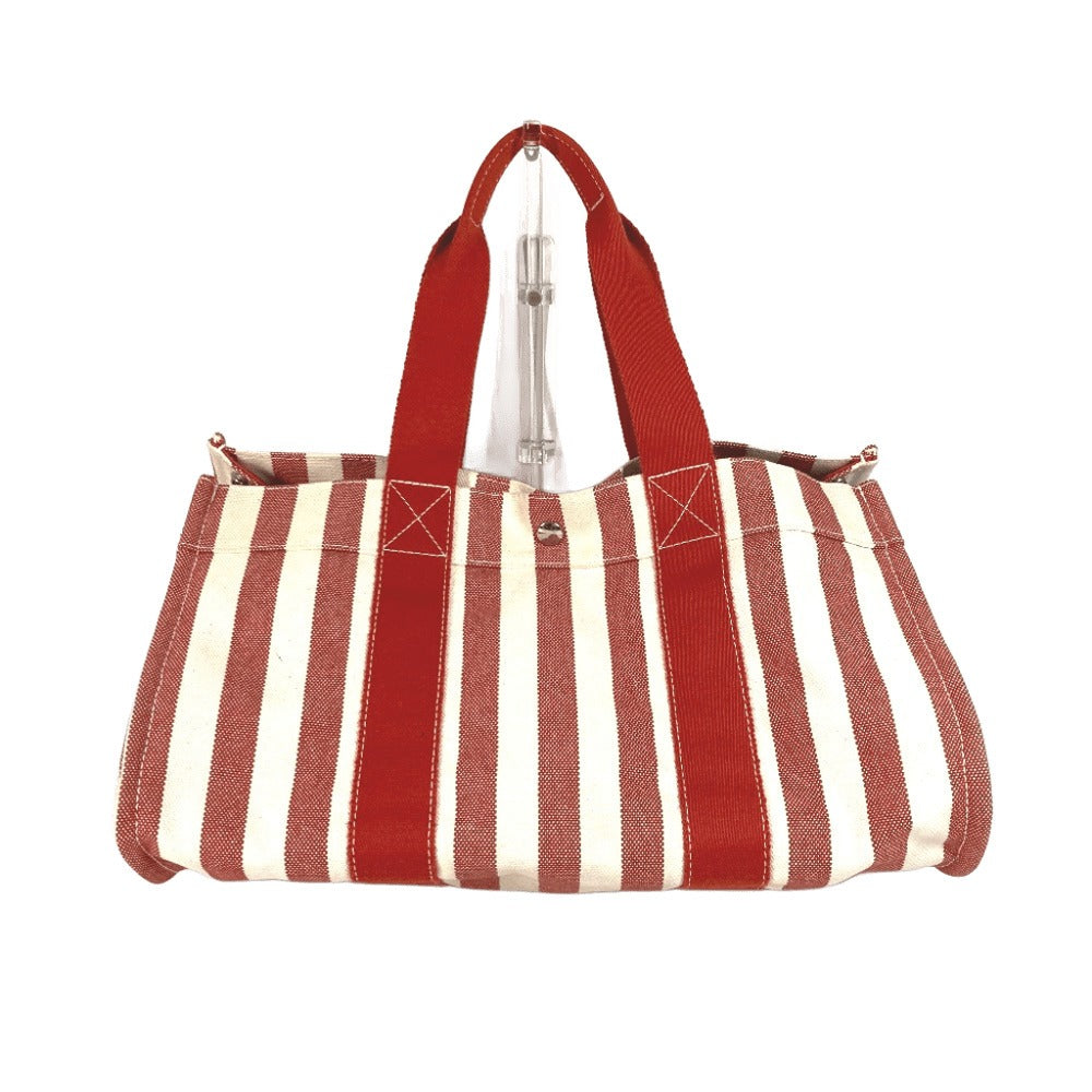 HERMES Handbag canvas Red With porch Cannes GM Cannes GM Stripe
