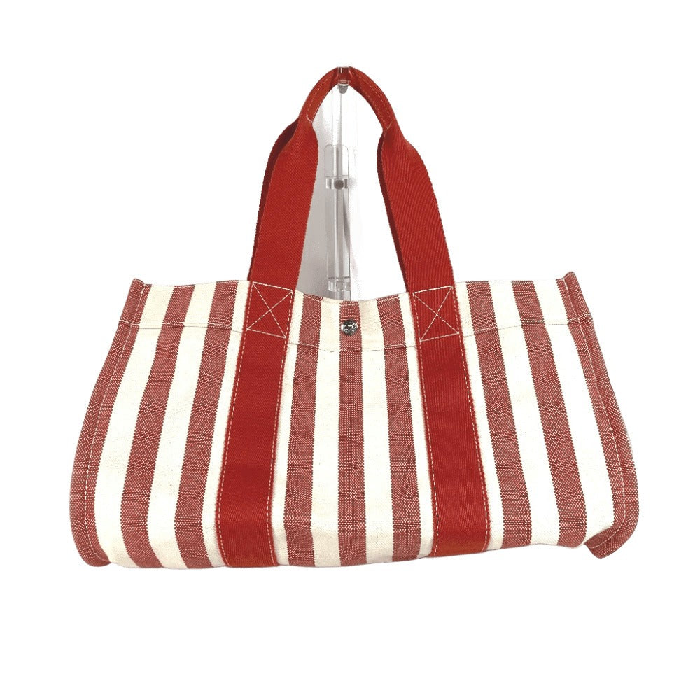 HERMES Handbag canvas Red With porch Cannes GM Cannes GM Stripe