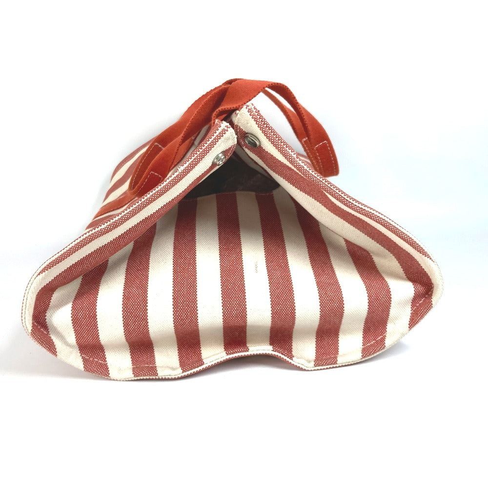 HERMES Handbag canvas Red With porch Cannes GM Cannes GM Stripe