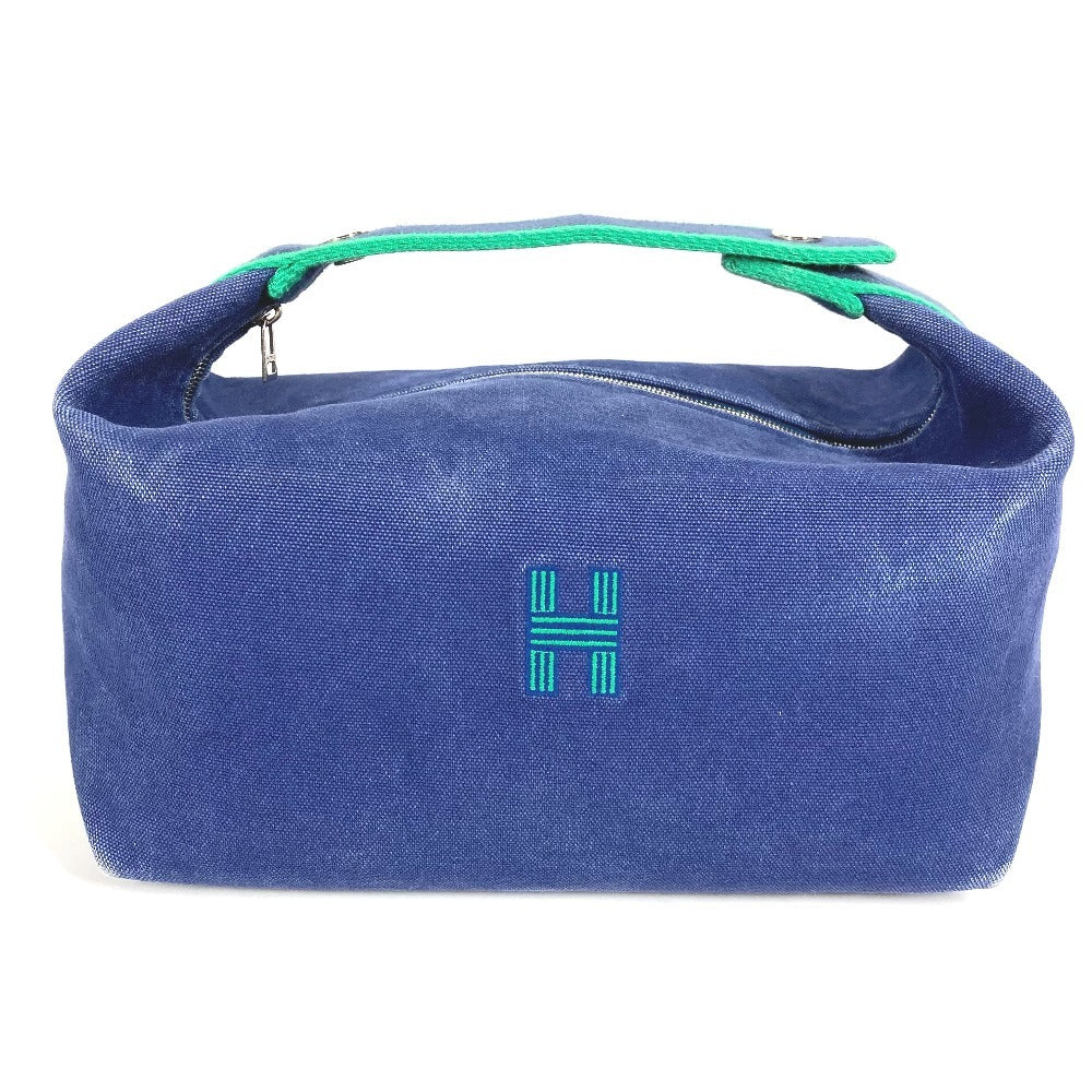 HERMES Handbag cotton blue BRID ABLACK GM BRID ABLACK GM
