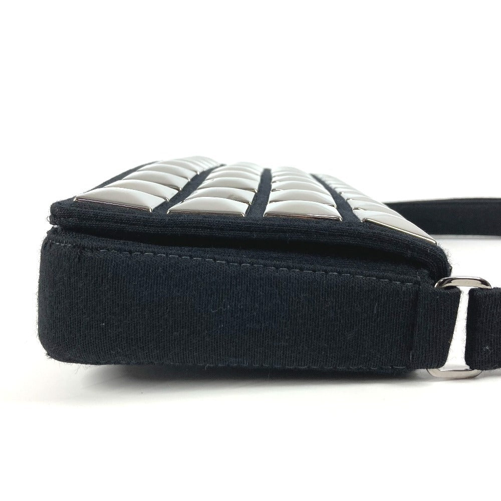 CHANEL Shoulder Bag cotton black CC COCO Mark logo Ice cube