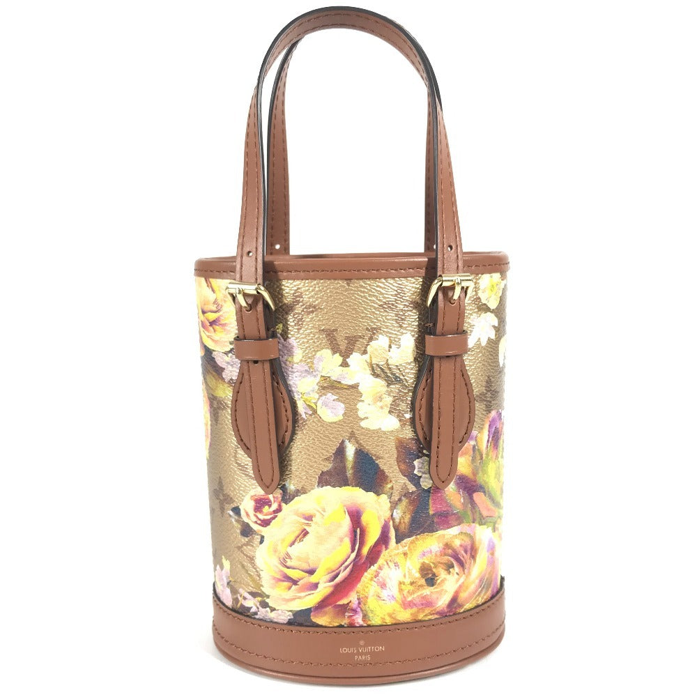 LOUIS VUITTON Shoulder Bag leather gold LV Garden Nano Bucket