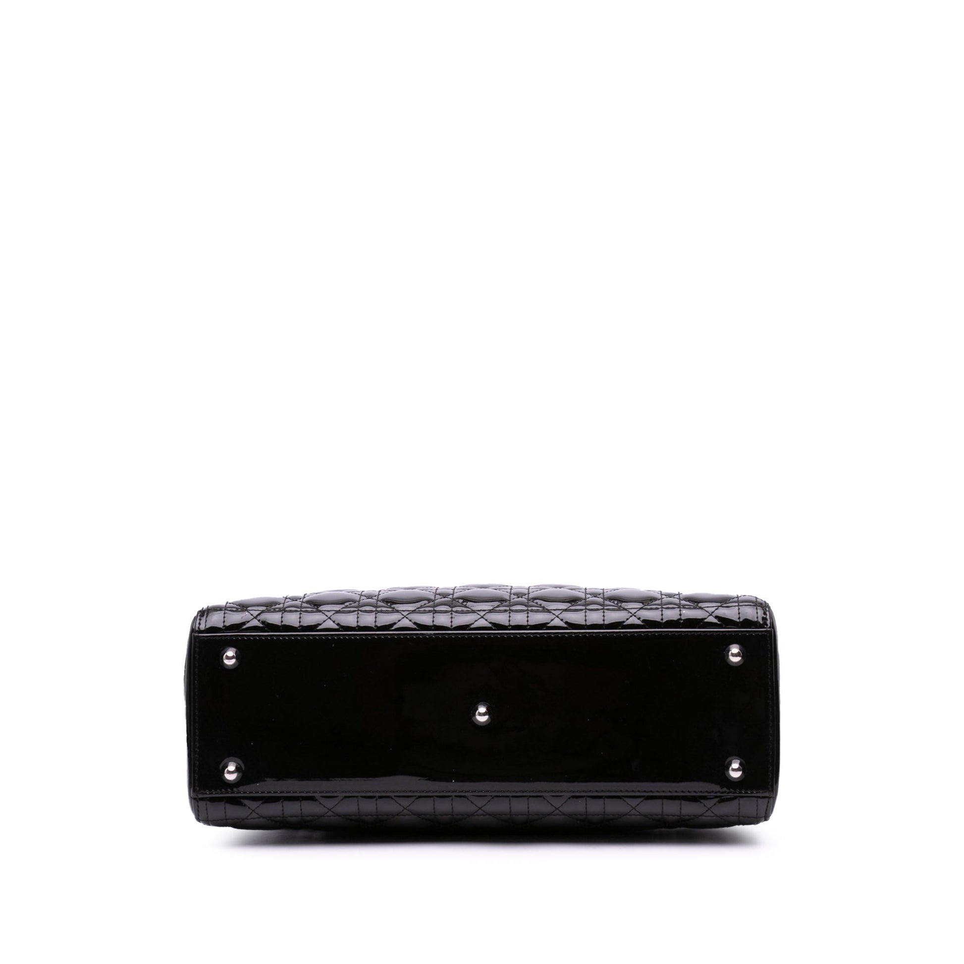 Black Dior Large Patent Cannage Lady Dior Satchel