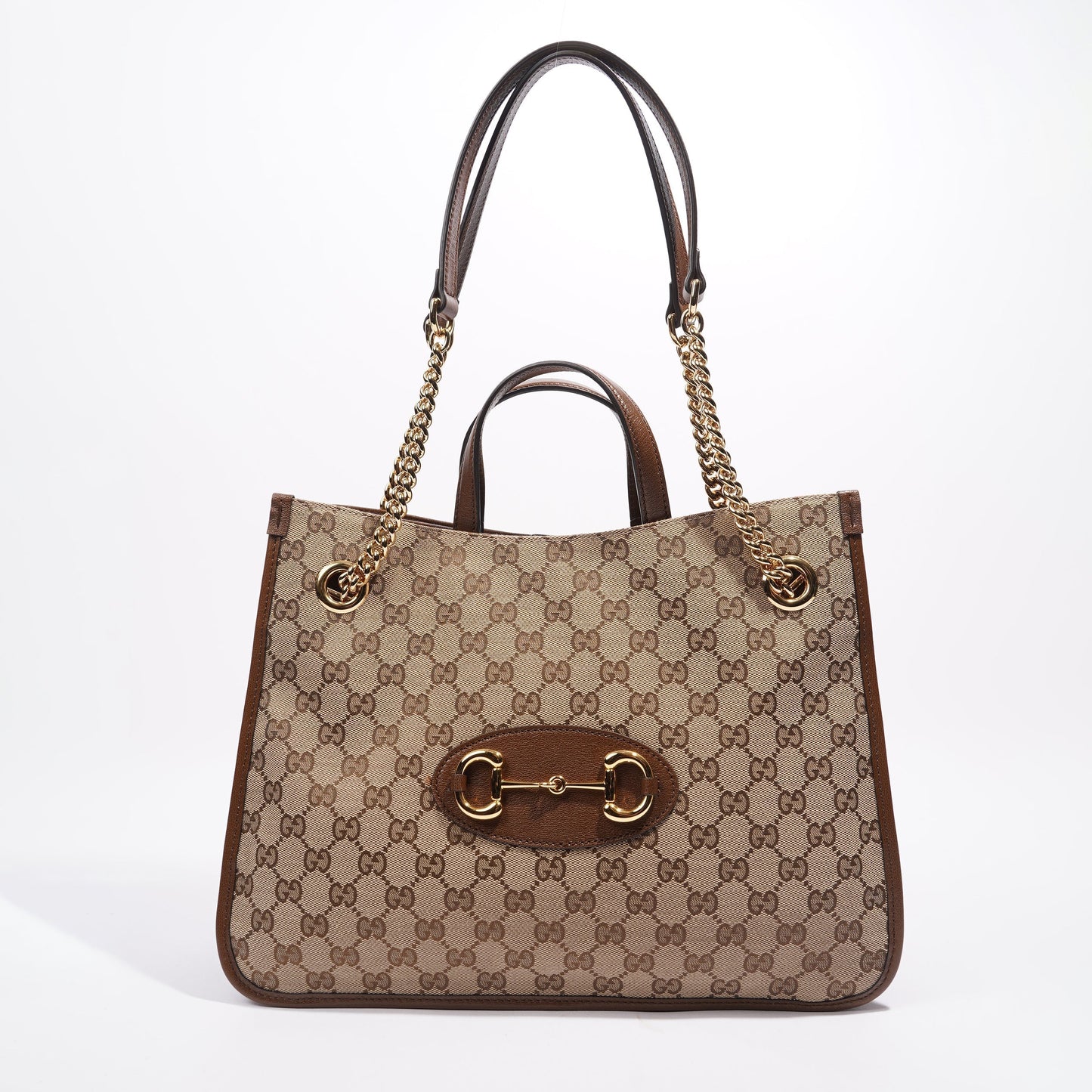 Gucci Lou Monogram Chain Canvas Tote