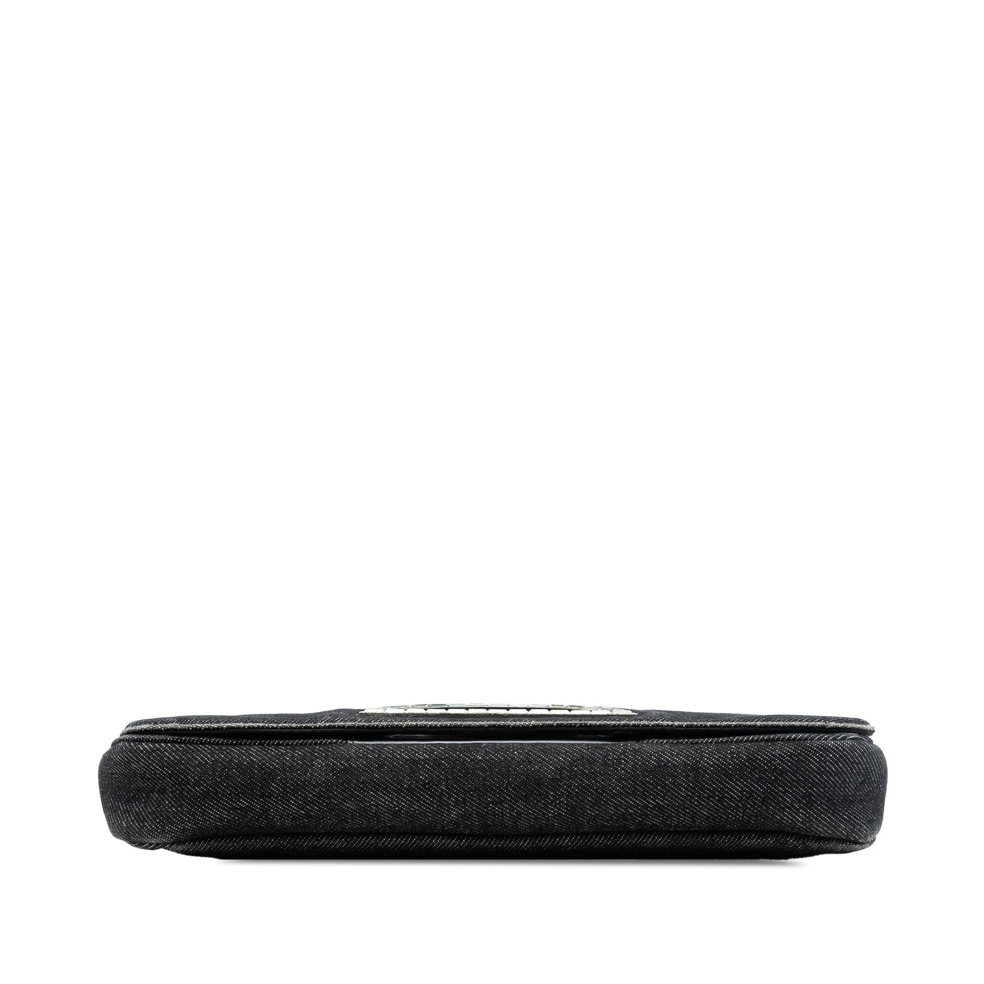 Gray Dior Denim Malice Flap Shoulder Bag
