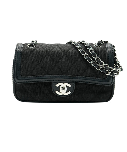 Chanel Black Double Flap Canvas with GHW Bag ALC2214
