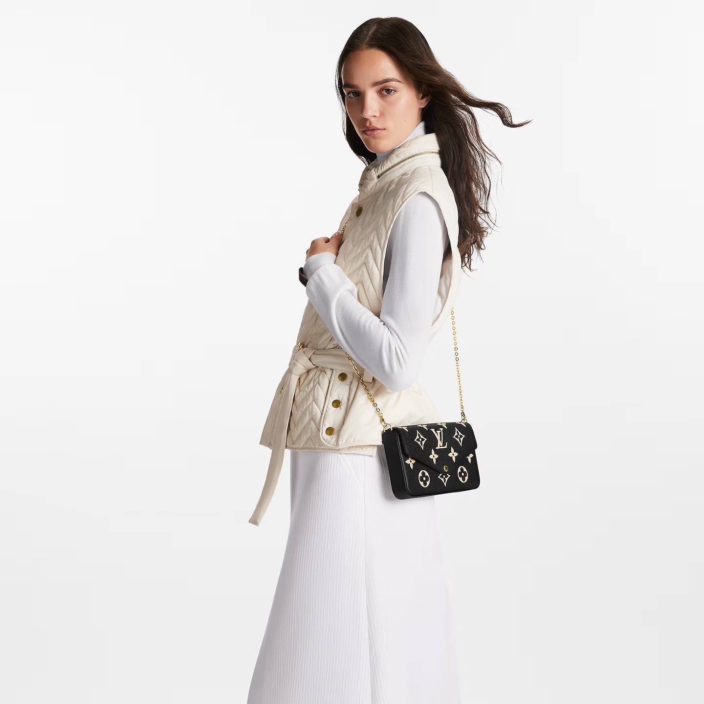  LOUIS VUITTON MONOGRAM EMPREINTE FÉLICIE LEATHER POCHETTE