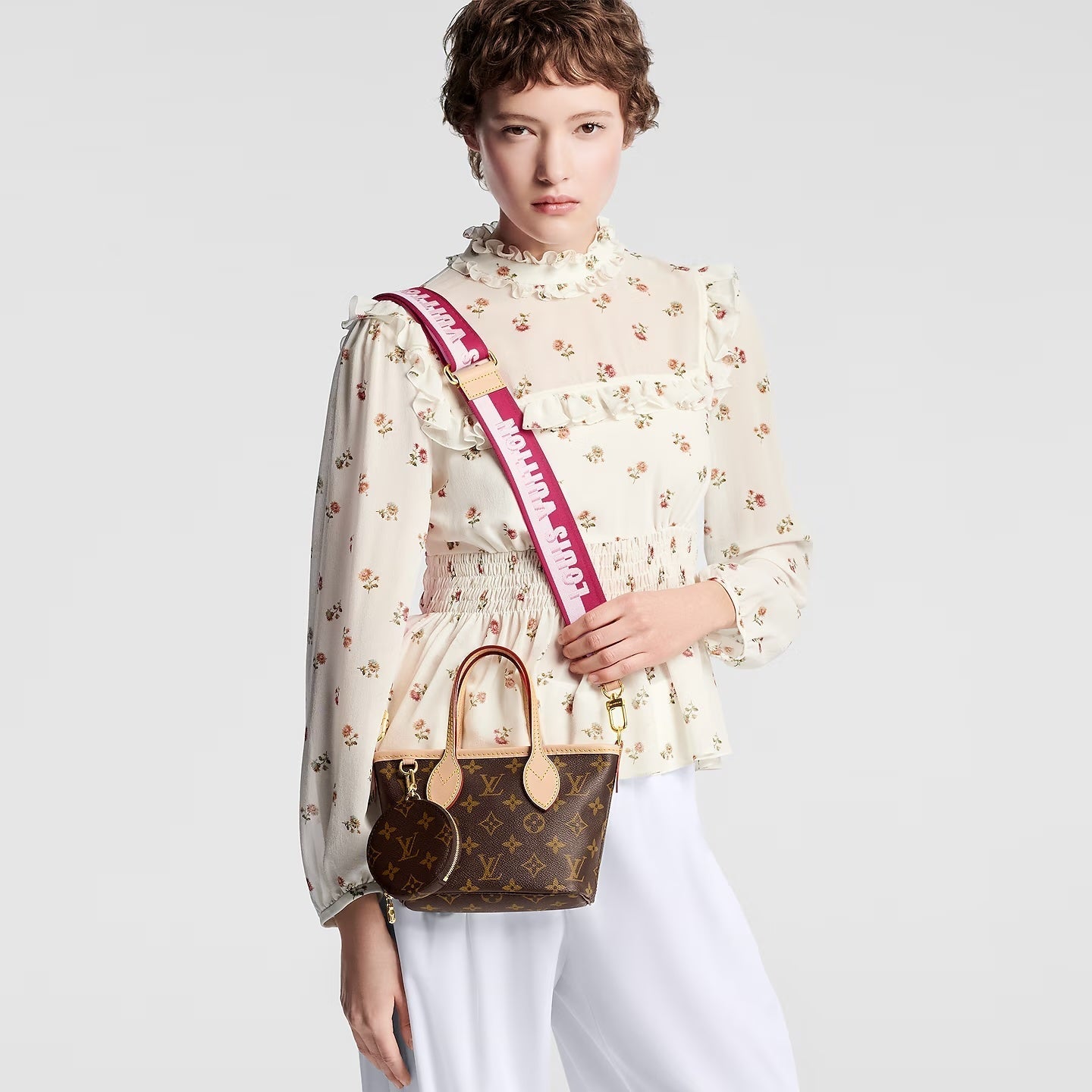 LOUIS VUITTON MONOGRAM NEVERFULL BB BAG PINK PEONY