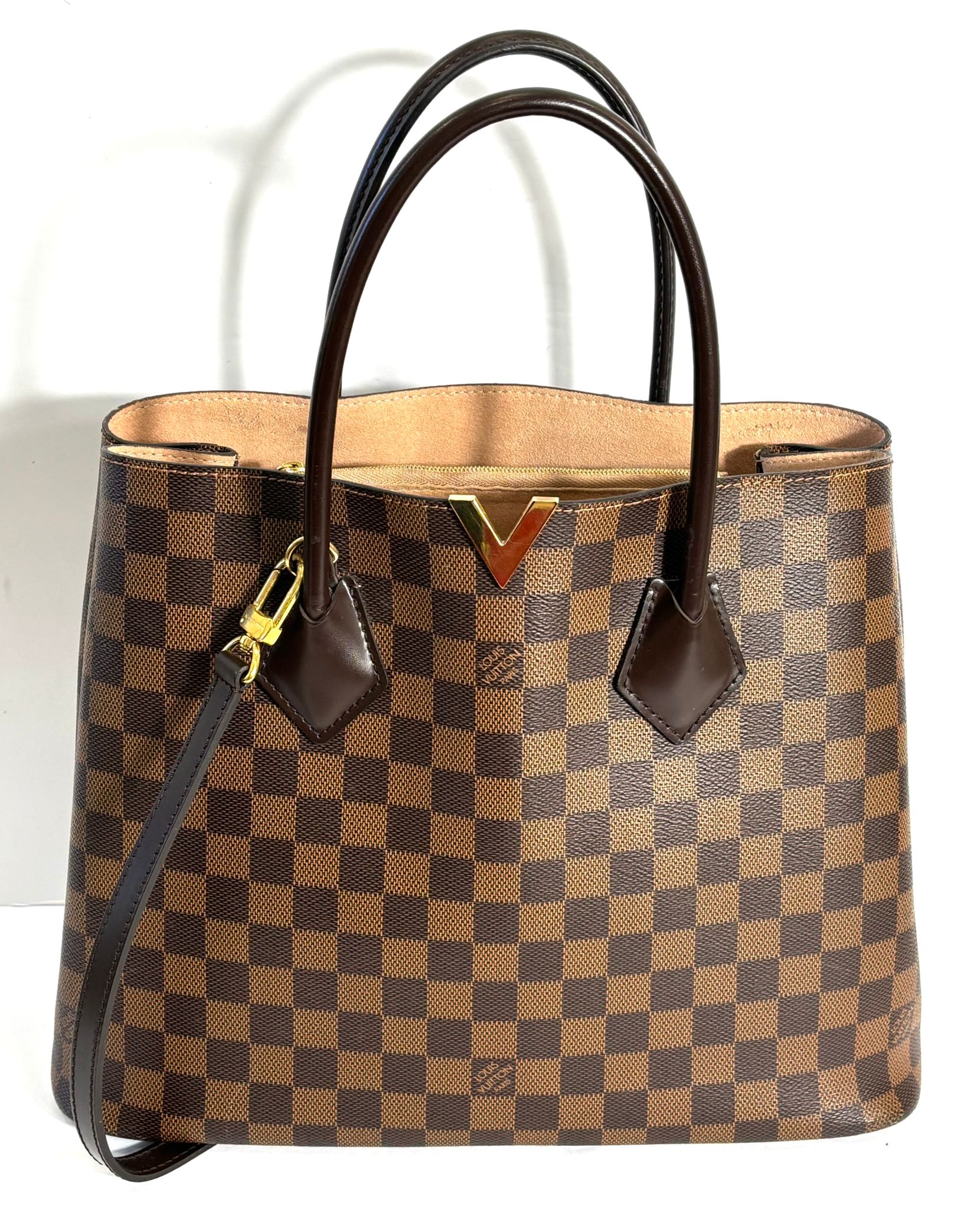 LOUIS VUITTON KENSINGTON-DAMIER EBENE CANVAS SATCHEL