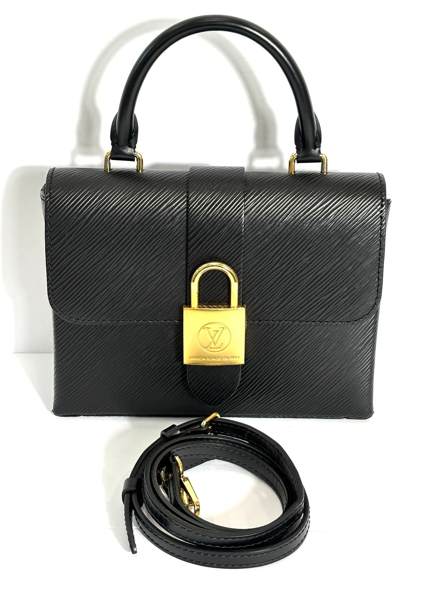  LOUIS VUITTON LEATHER LOCKY BB SHOULDER BAG