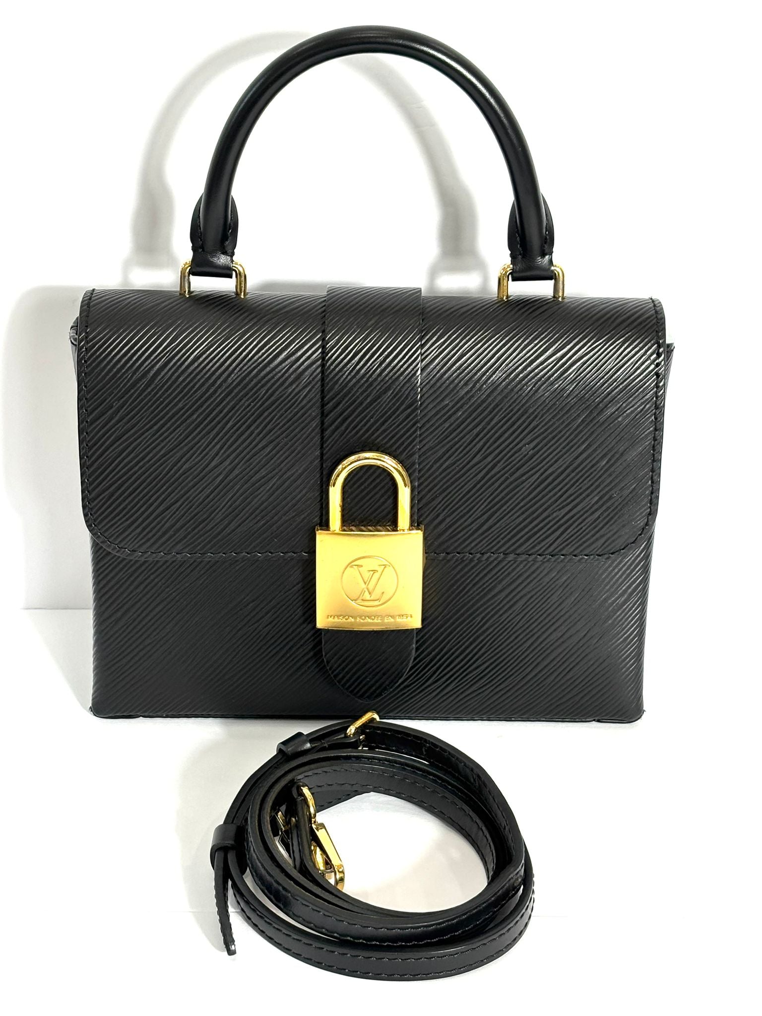   LOUIS VUITTON LEATHER LOCKY BB SHOULDER BAG