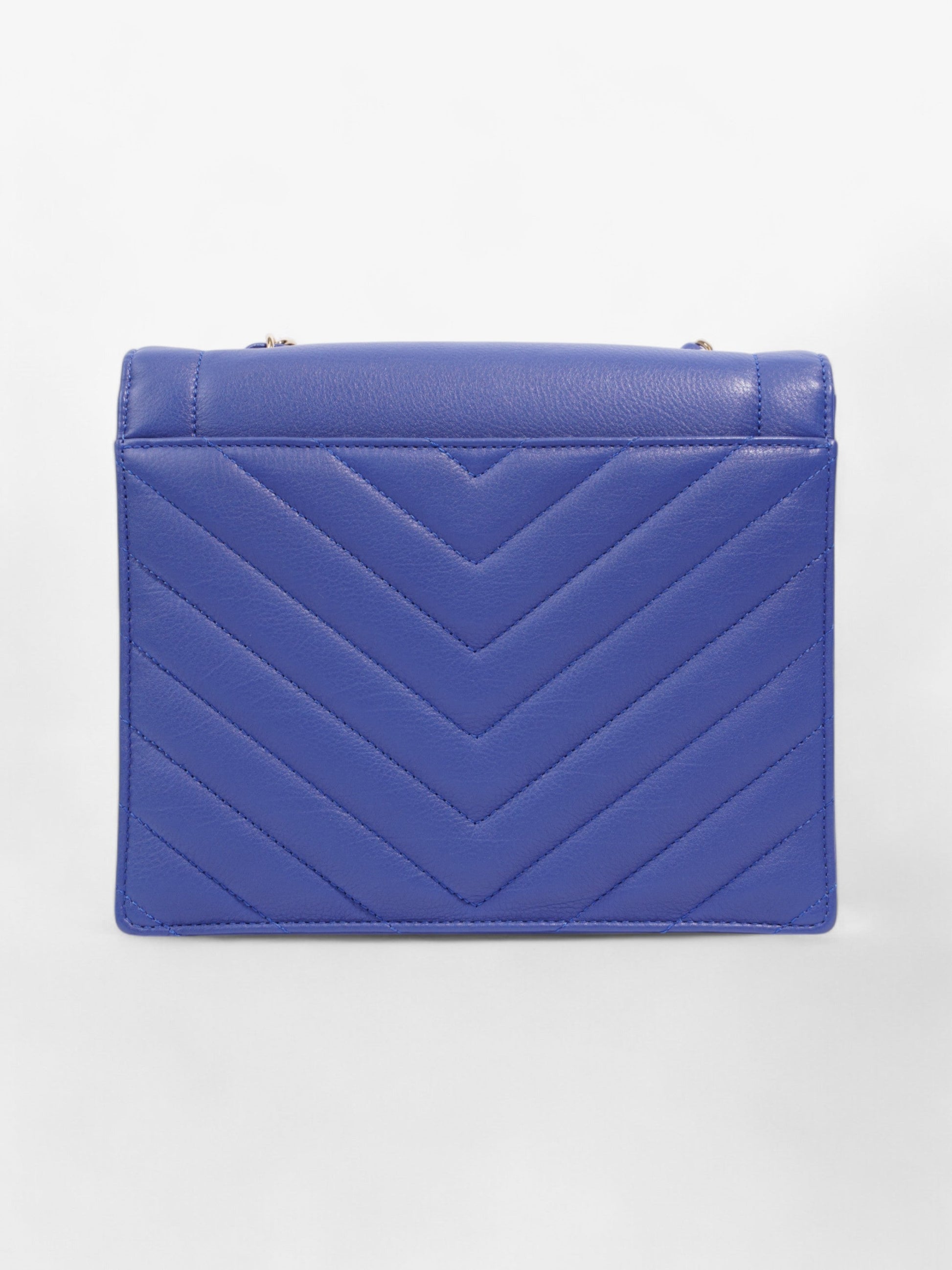 Chanel Envelope Flap Bag Blue Calfskin Leather