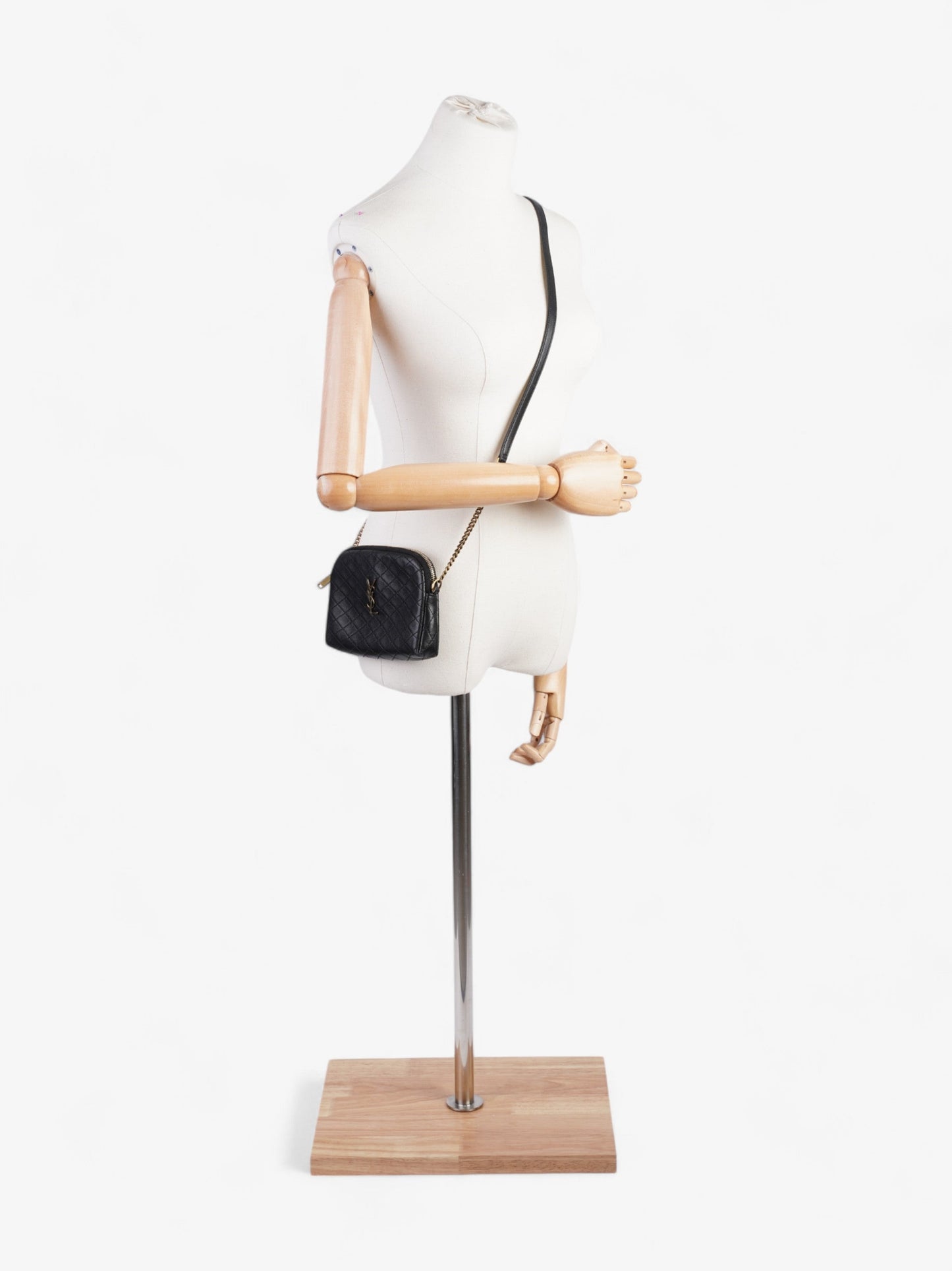 Saint Laurent Gaby Black Matelasse Leather Mini
