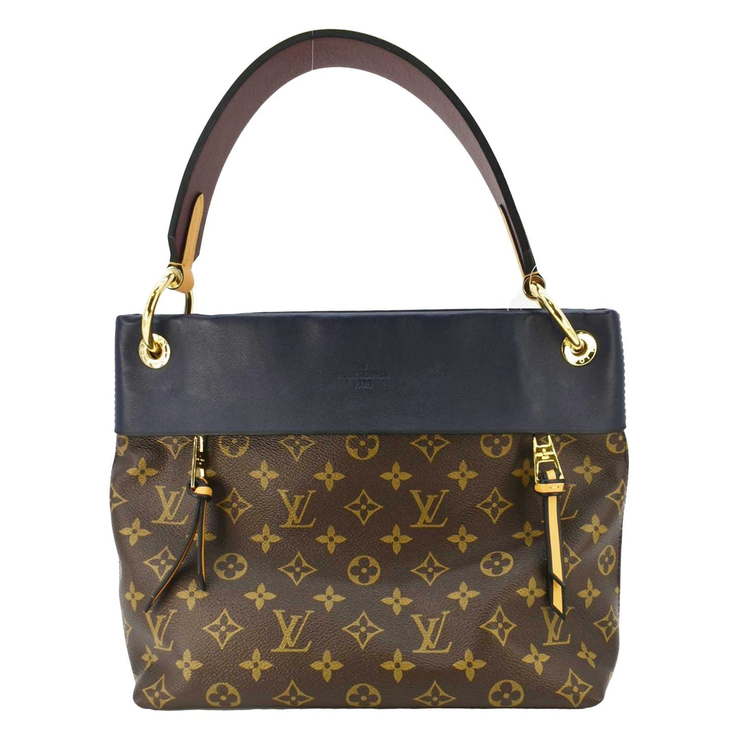 LOUIS VUITTON Tuileries Besace Monogram Canvas Shoulder Bag Navy Blue