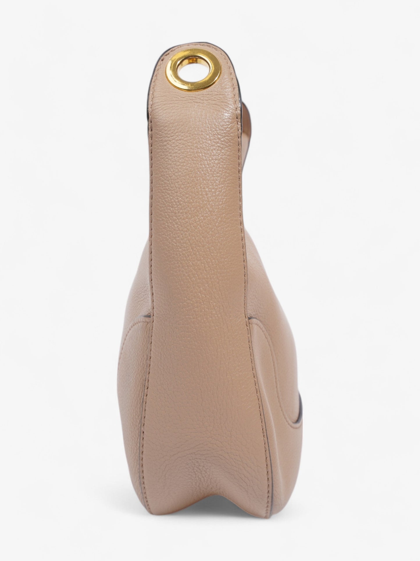 Prada Zipped Hobo Taupe Calfskin Leather Beige Leather
