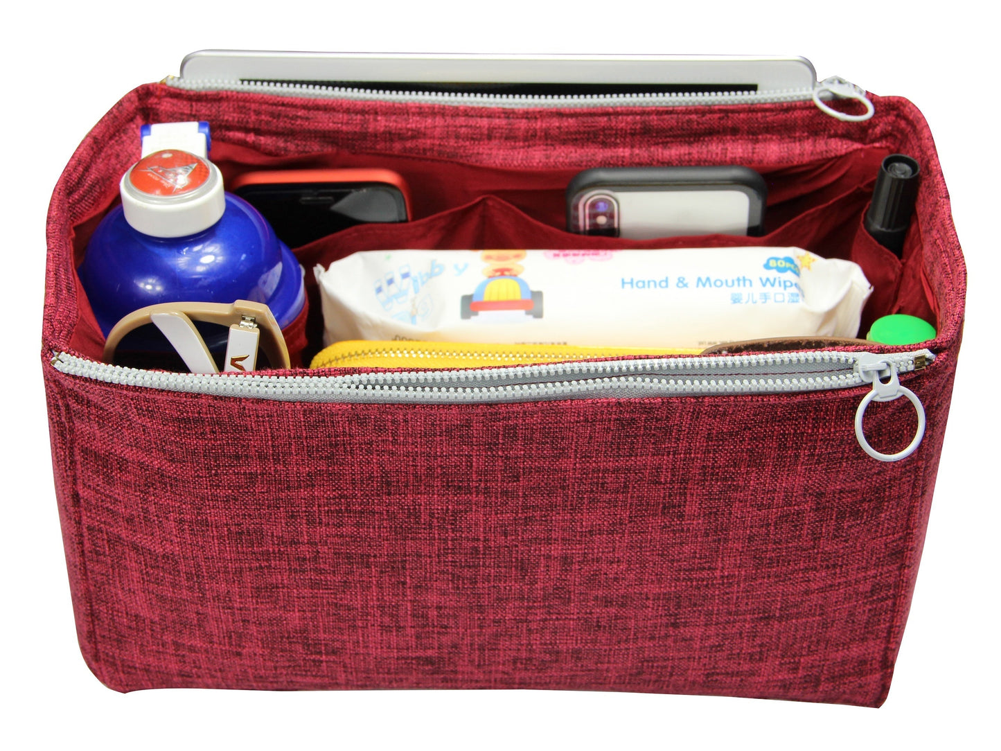 [Fendi Peekaboo X-Lite Large] Waterproof Linen Bag Organizer - Customized Purse Insert, Tote Liner Protector, Handbag Organiser (Type D)