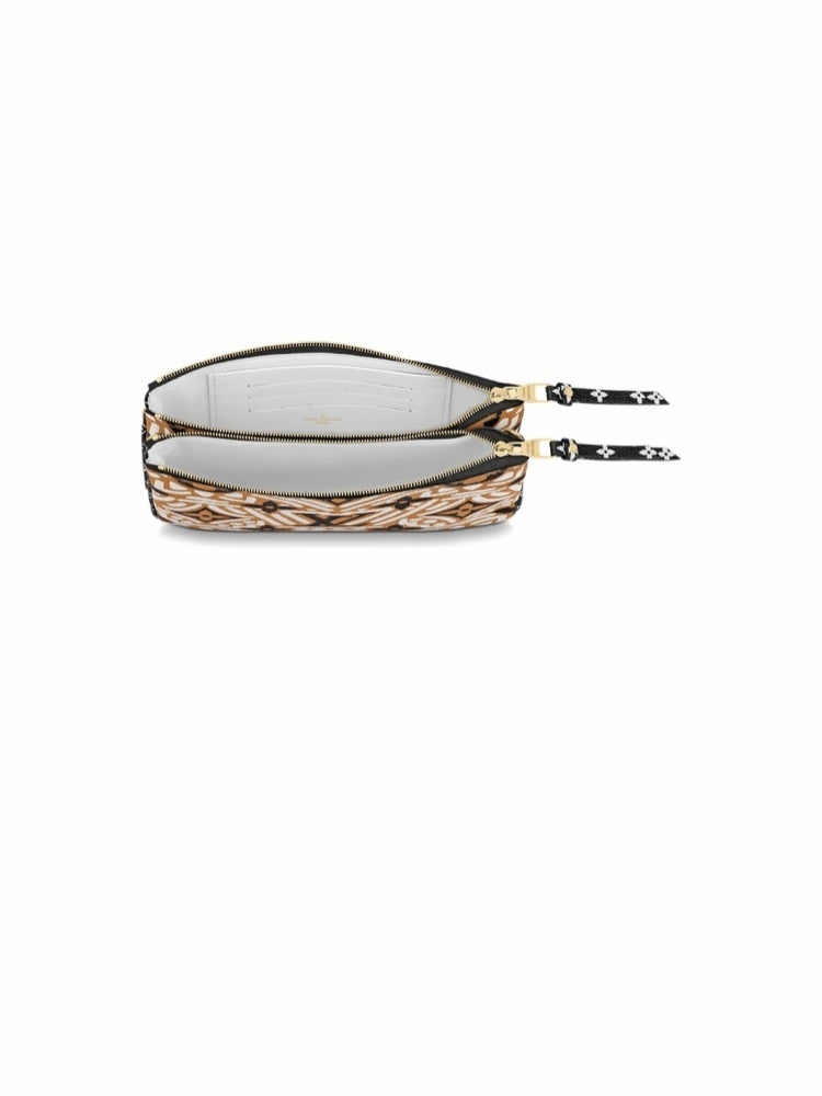  LOUIS VUITTON Monogram Crafty Double Zip Pochette