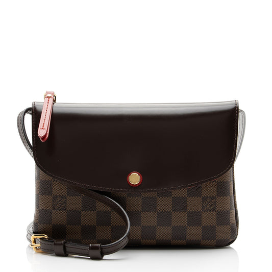 Louis Vuitton Damier Ebene Twice Shoulder Bag (SHF-zW9Acm)