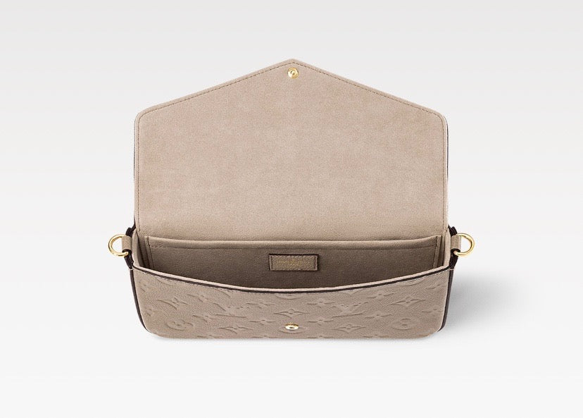  LOUIS VUITTON MONOGRAM EMPREINTE LEATHER POCHETTE FÉLICIE CROSSBODY