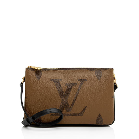 Louis Vuitton Giant Monogram Canvas Double Zip Pochette (SHF-MSaiE4)