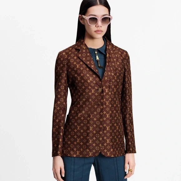 LOUIS VUITTON MONOGRAM SILK TWILL BLAZER