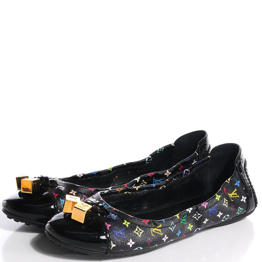 LOUIS VUITTON MULTICOLOR MONOGRAM DICE SCRUNCH BALLET FLATS