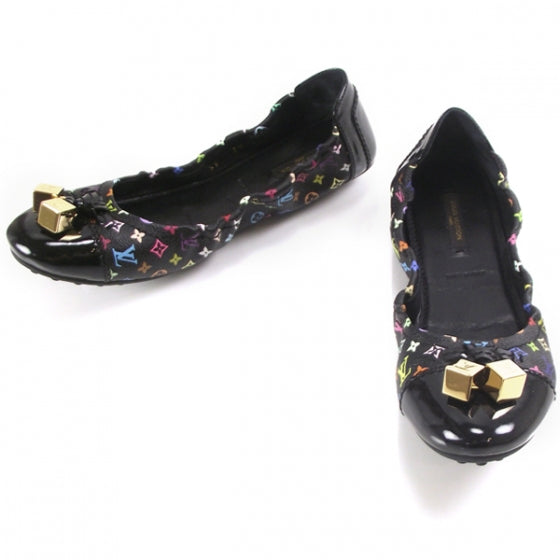 LOUIS VUITTON MULTICOLOR MONOGRAM DICE SCRUNCH BALLET FLATS