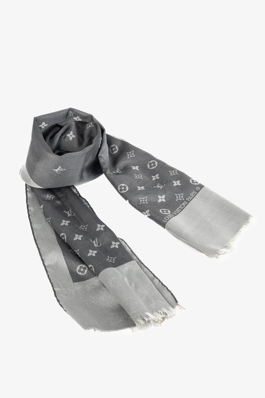 Louis Vuitton Capri Grey Silk Monogram Stole