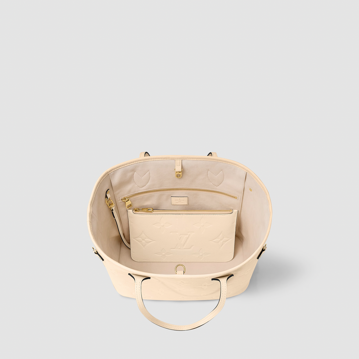 Louis Vuitton Cream Neverfull MM Tote