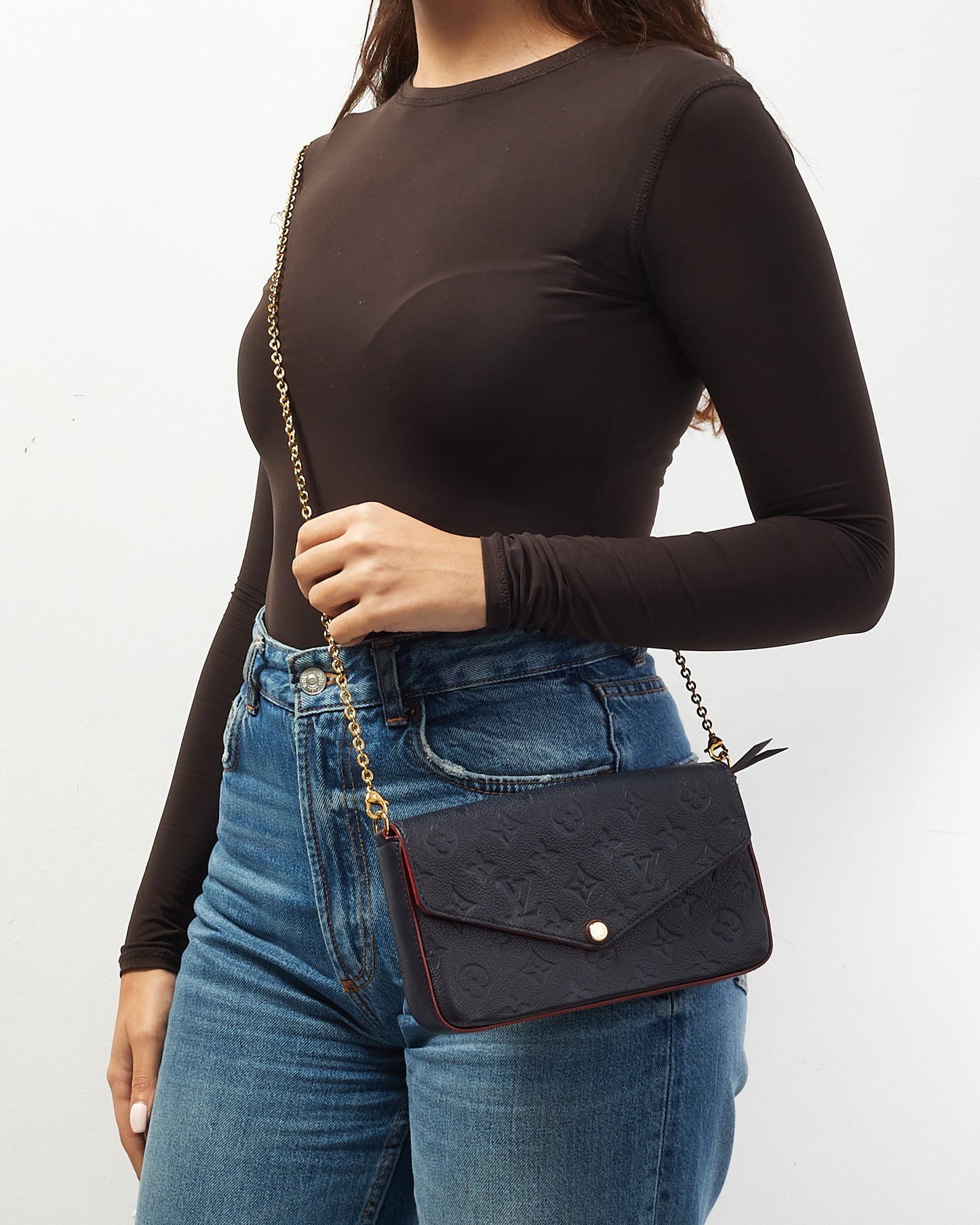 Louis Vuitton Navy Empreinte Monogram Leather Félicie Pochette