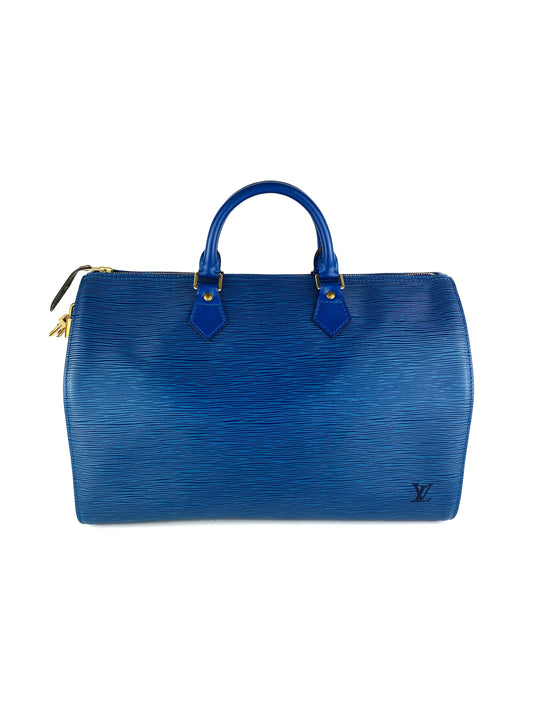 Louis Vuitton Speedy 35 Epi Toledo Blue Handbag