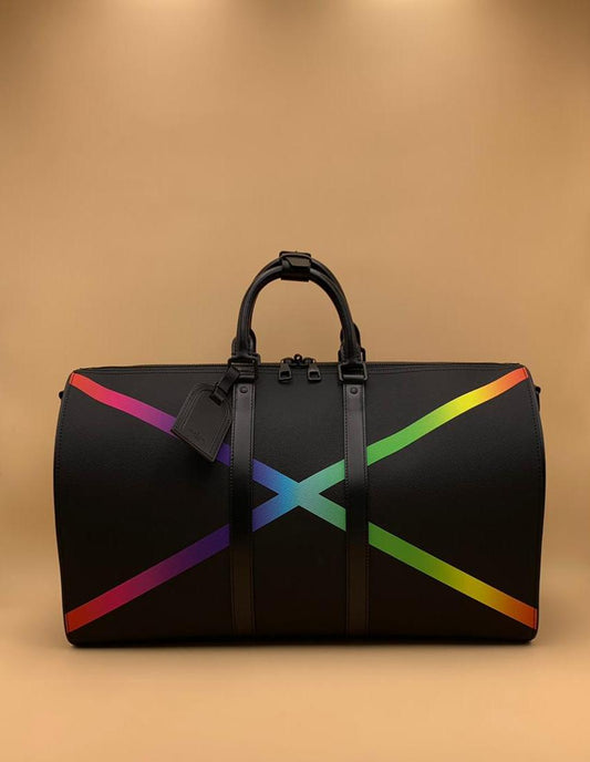 Louis Vuitton | Keepall Bandouliere 50 Black Taiga Rainbow Cross Crossbody