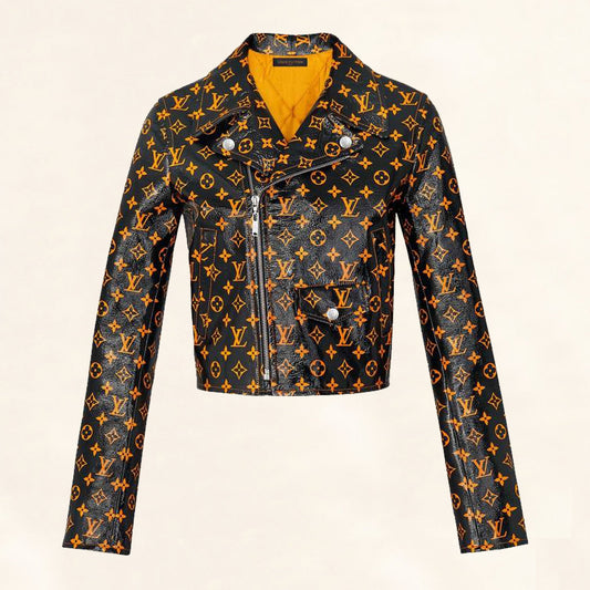 Louis Vuitton Monogram Printed Leather Biker Jacket 1A4Z18 Crossbody