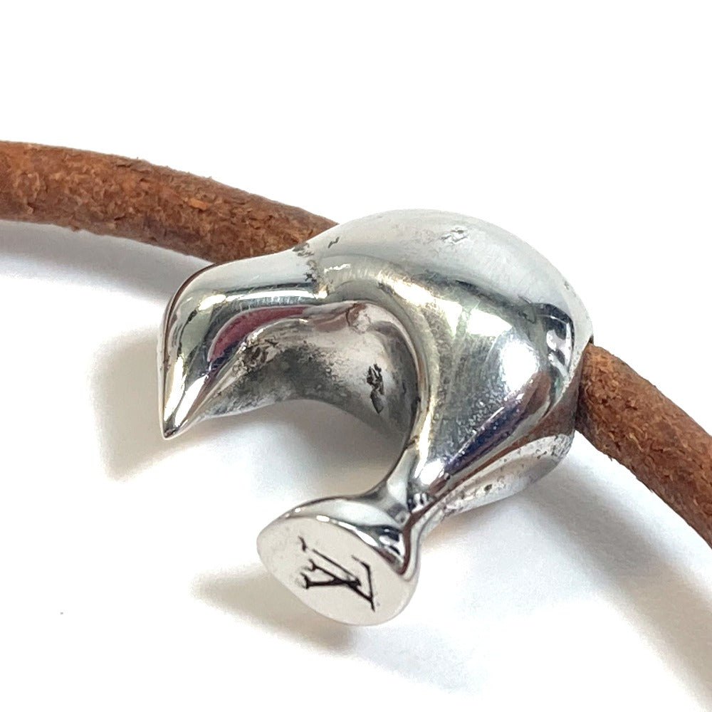 LOUIS VUITTON choker Leather, Silver Kiwi Kiwi LV cup