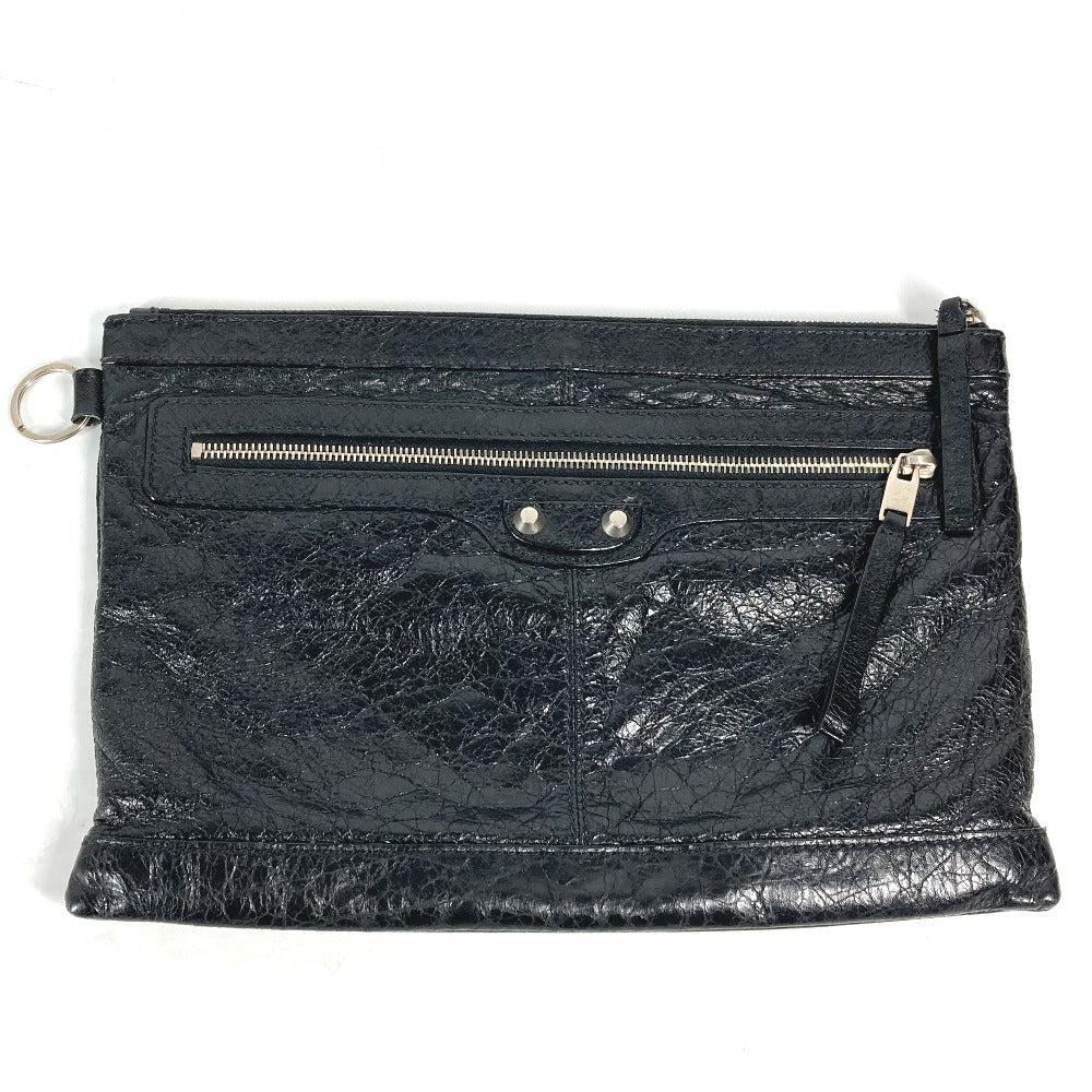BALENCIAGA Clutch bag 273022 leather black Classic clip M mens