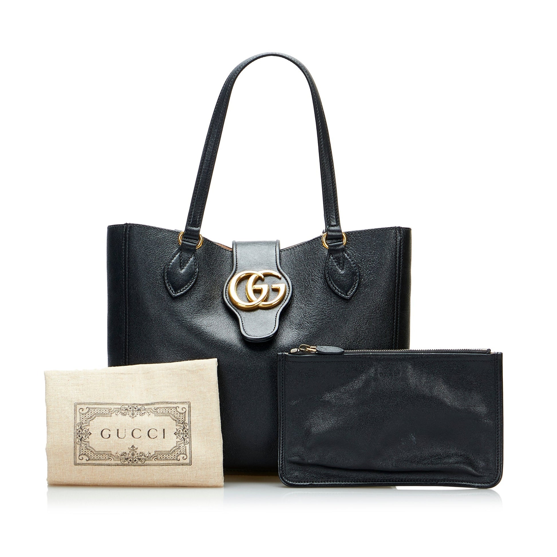 Gucci Black Leather Tote Style 9