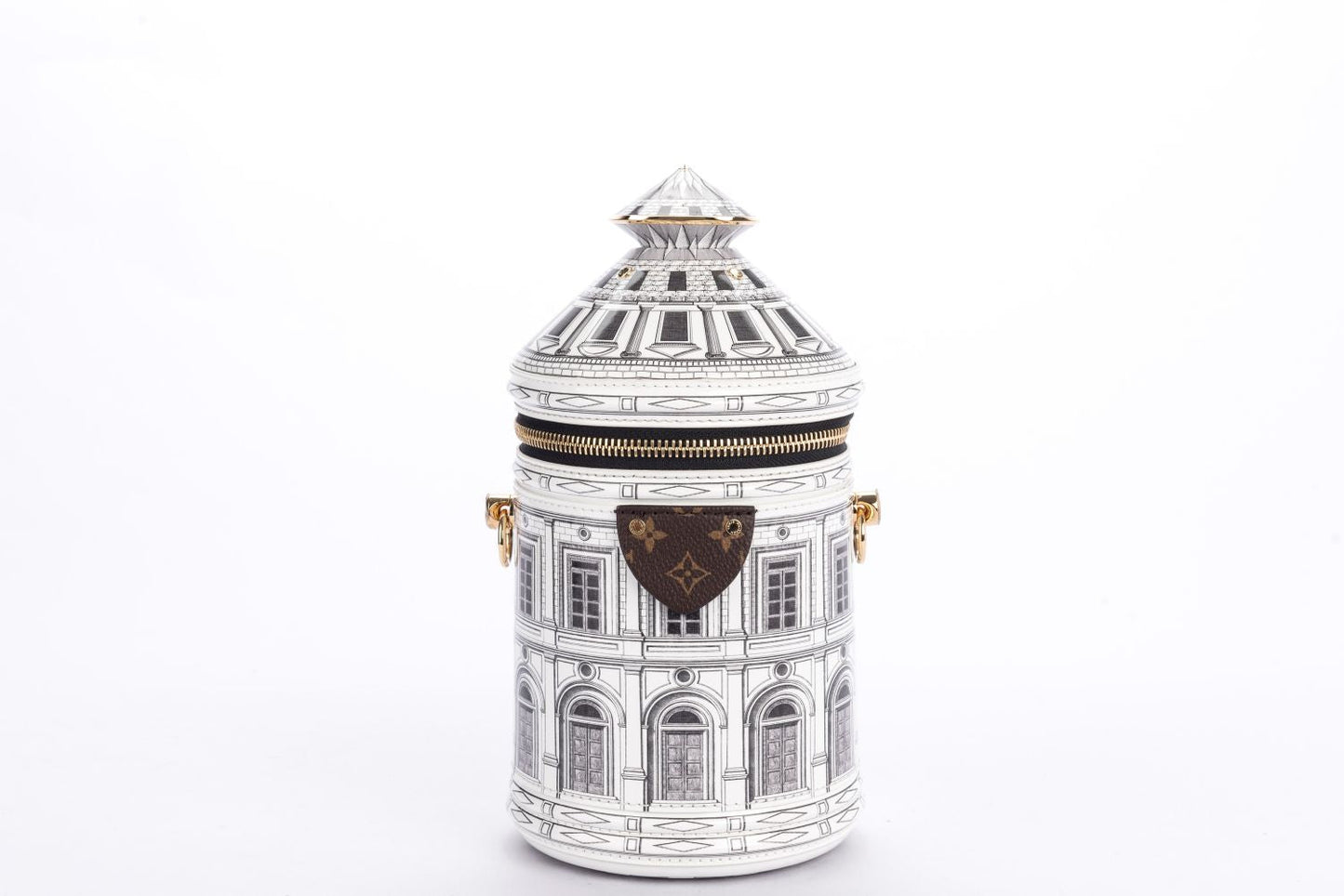 Louis Vuitton Fornasetti Cannes Vase Architettura Handbag ( ), Gold Hardware, with Strap, Gold Chain, Lock, Keys, Dust Cover & Box