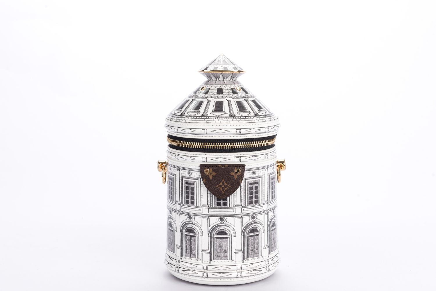 Louis Vuitton Fornasetti Cannes Vase Architettura Handbag ( ), Gold Hardware, with Strap, Gold Chain, Lock, Keys, Dust Cover & Box