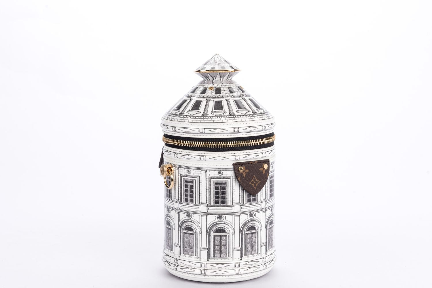 Louis Vuitton Fornasetti Cannes Vase Architettura Handbag ( ), Gold Hardware, with Strap, Gold Chain, Lock, Keys, Dust Cover & Box