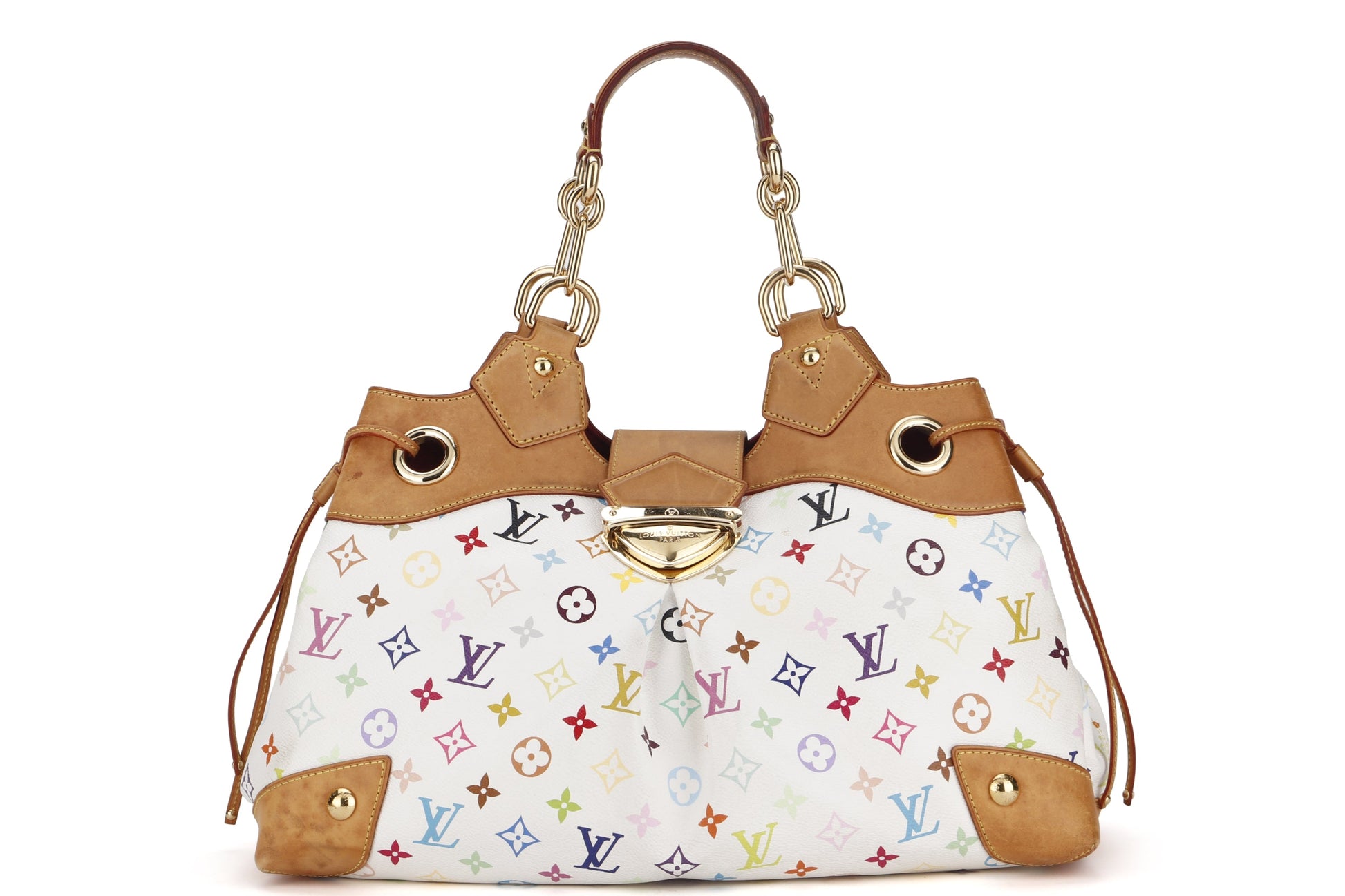 LOUIS VUITTON MULTICOLOR WHITE ARSULA BAG ( ), WITH DUST COVER