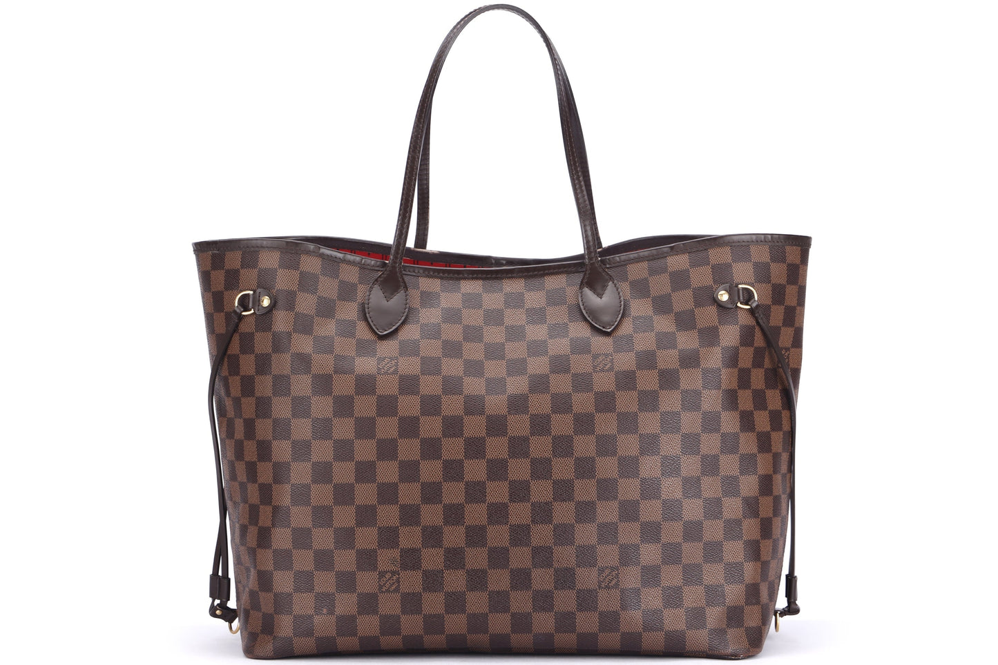 LOUIS VUITTON NEVERFULL ( ) GM SIZE DAMIER EBÈNE CANVAS GOLD HARDWARE, NO DUST COVER Tote